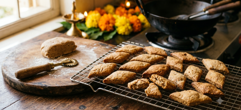Whole wheat shankarpali illustrated crispy sweet diamond cuts for Diwali